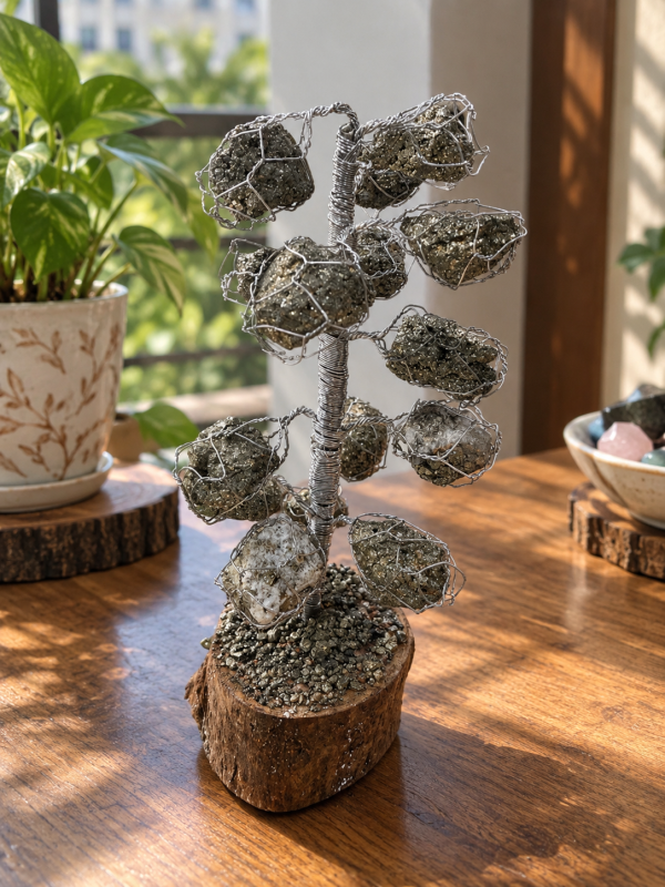 Pyrite raw stone tree