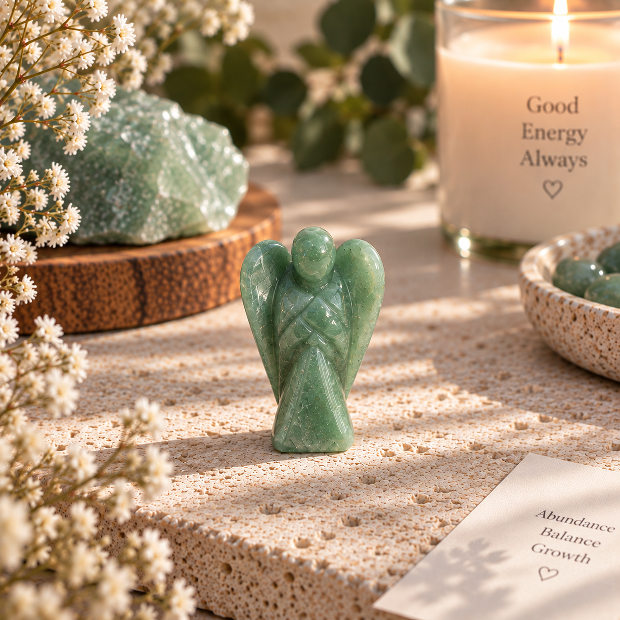 Green aventurine angel 1 inch