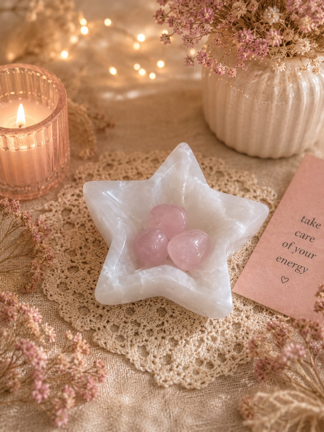 star shape selenite bowl