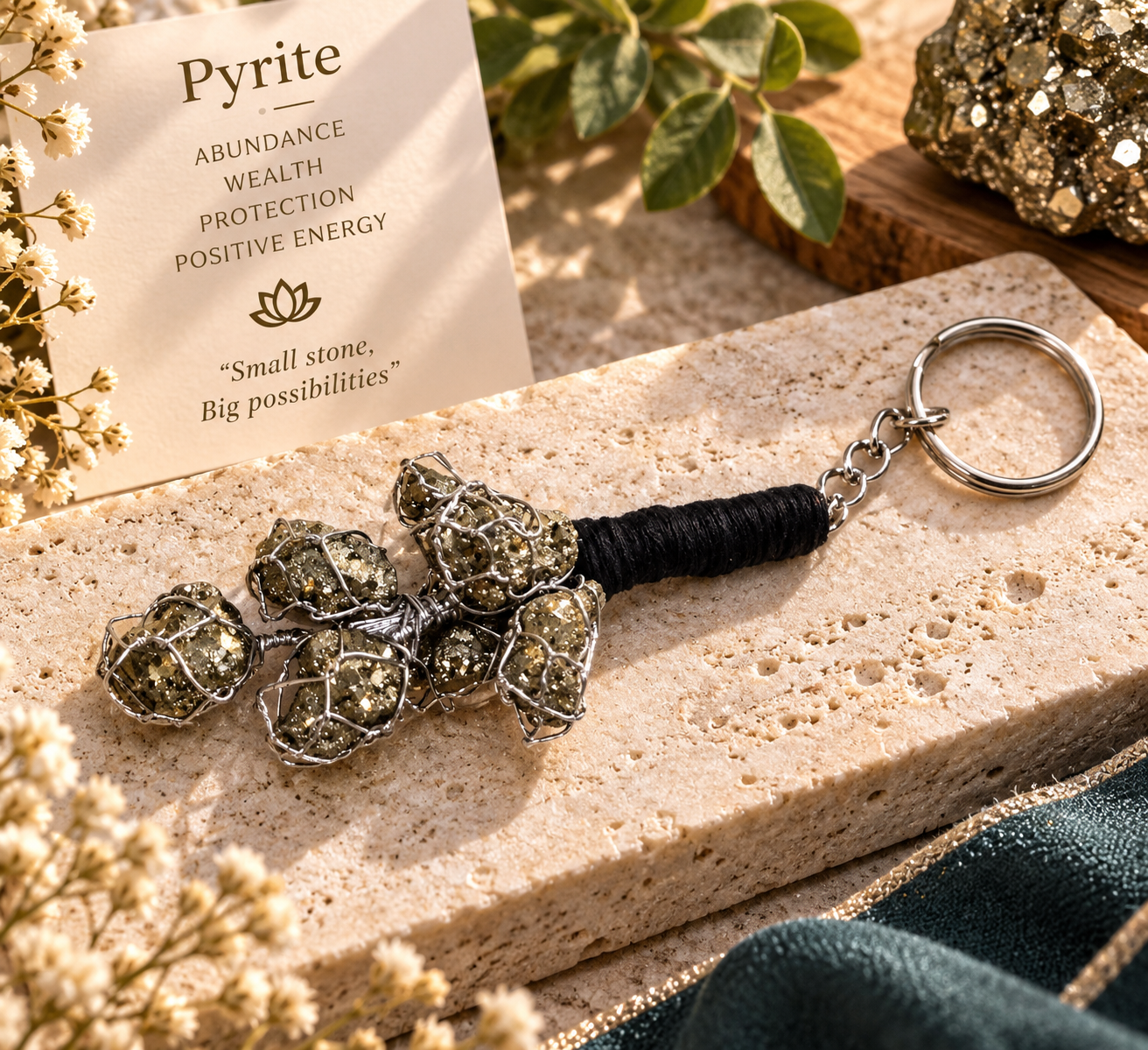 Pyrite Keychain