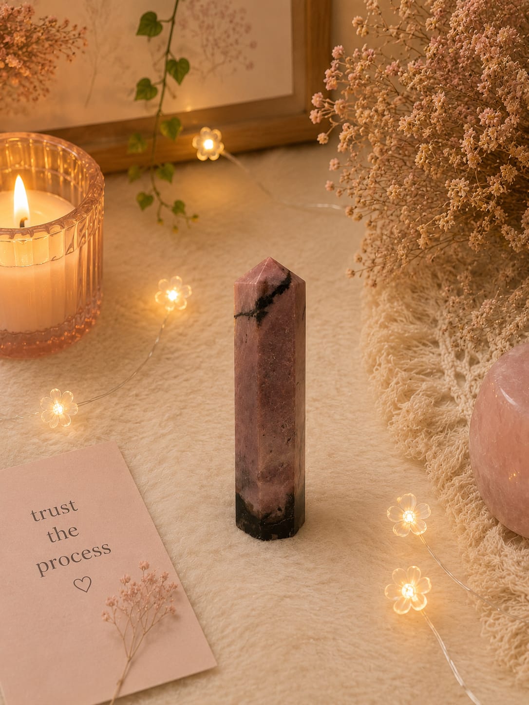 rhodonite pencil(1 to 2inch approx)