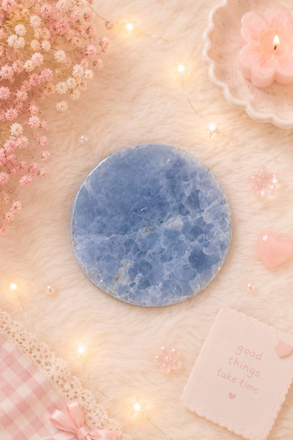 celestite coaster (2 to 3 inch approx)