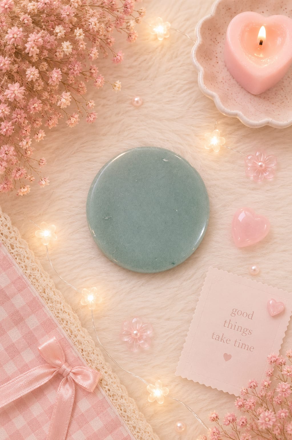 green aventurine coaster (2 to 3inch approx)