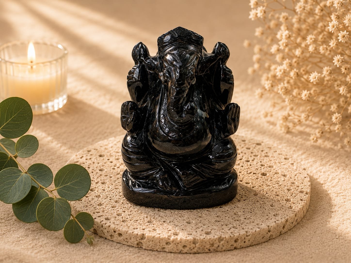 black obsidian ganesha