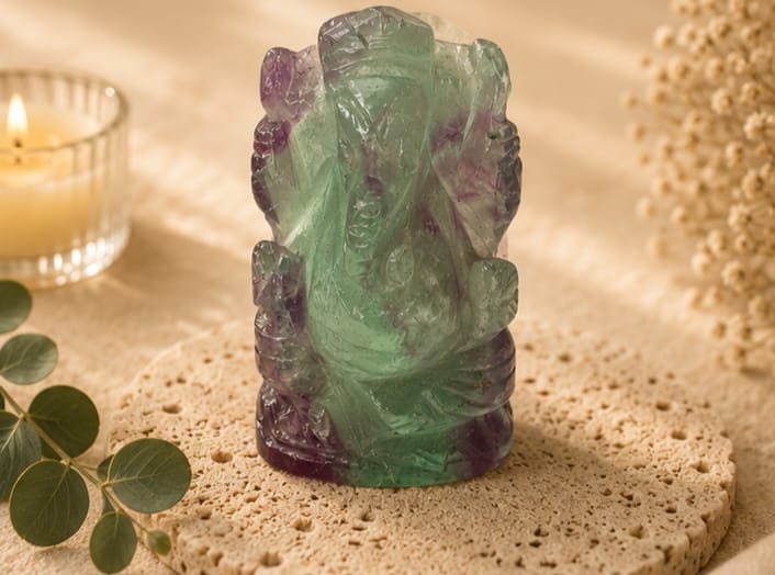 Multi flourite ganesha