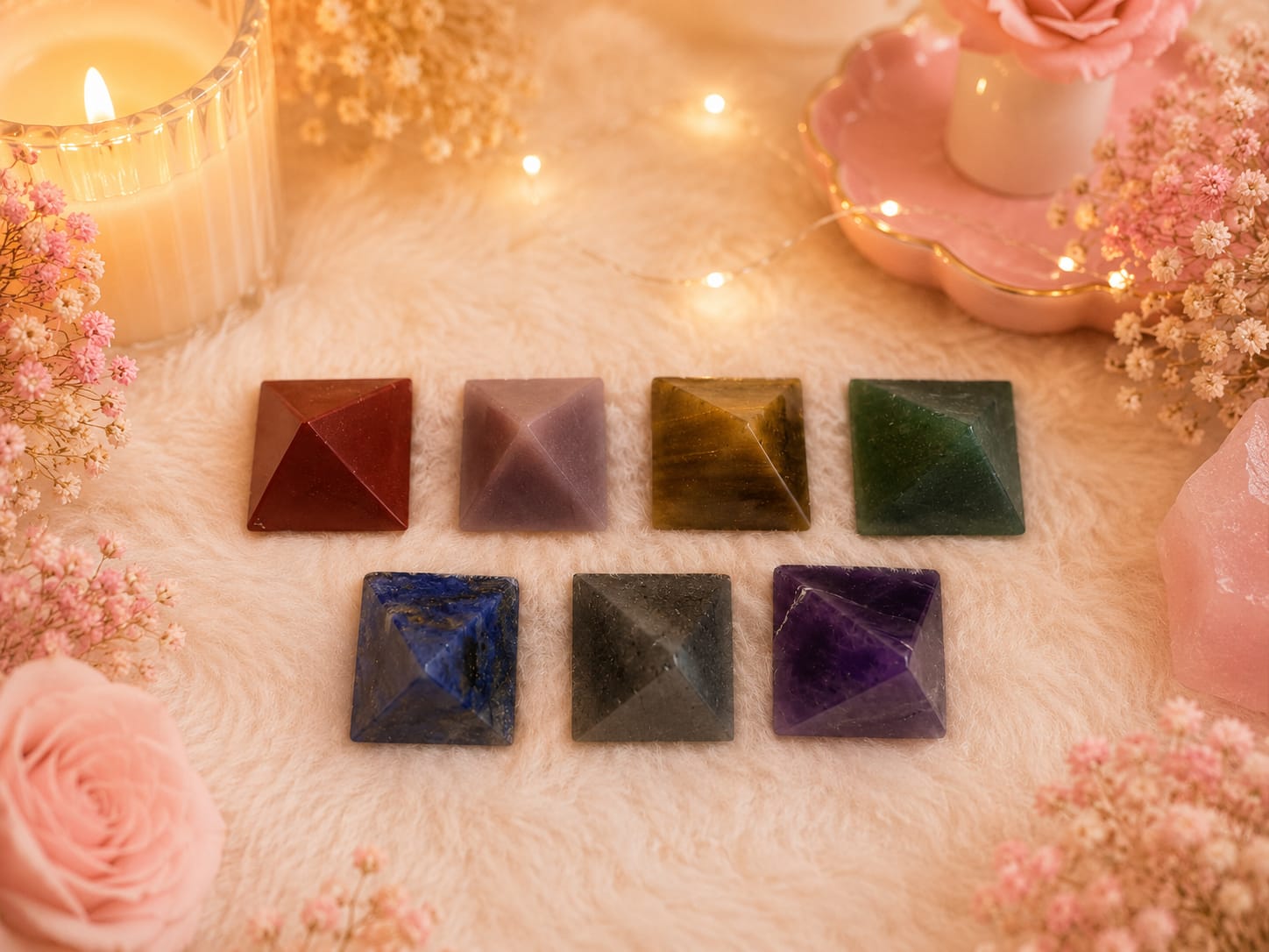 7 Chakra Pyramid Combo (Approx. 1 - 2 Inch Each)