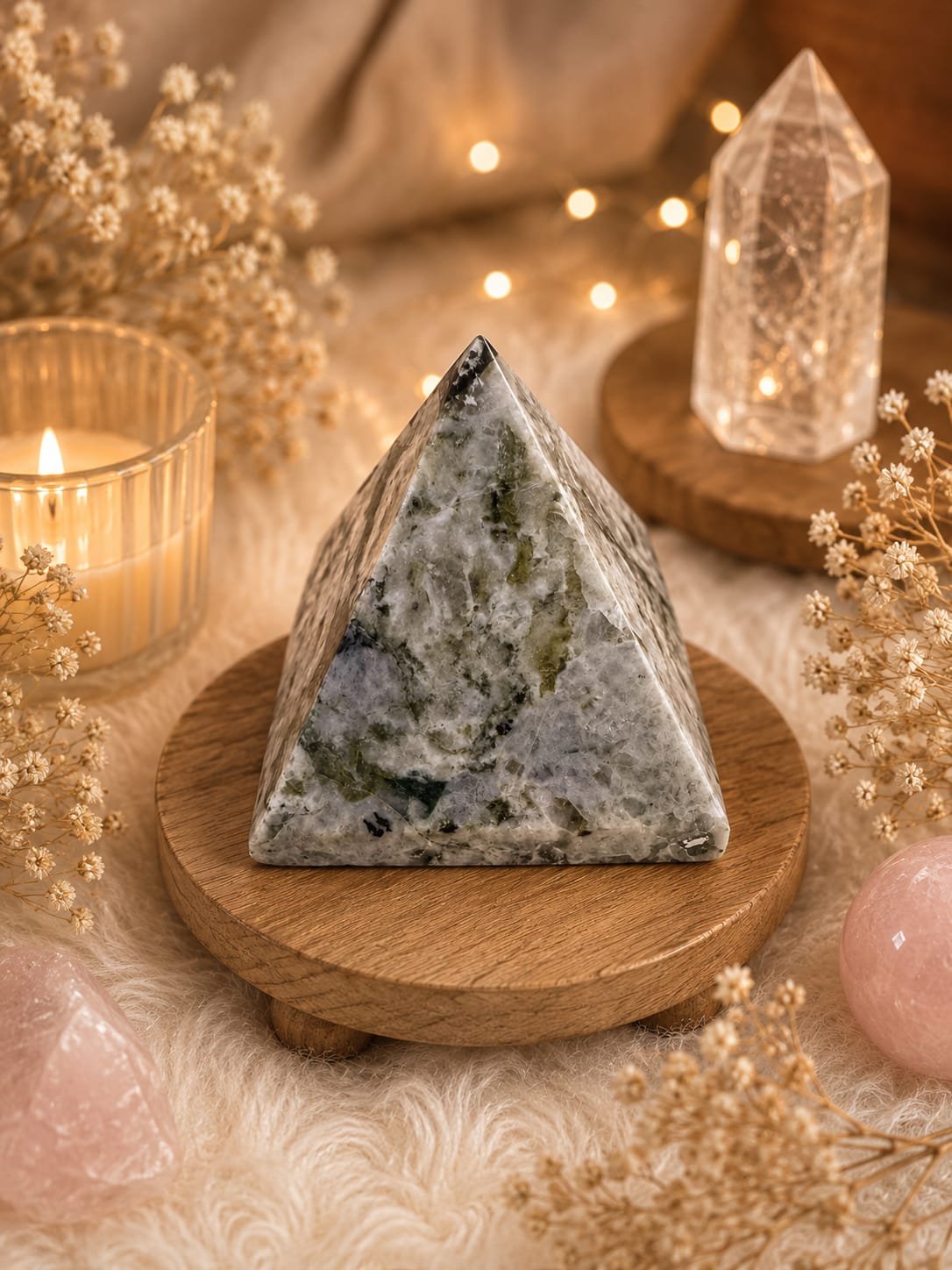 Rainbow moonstone pyramid(2 to 3 inch approx)
