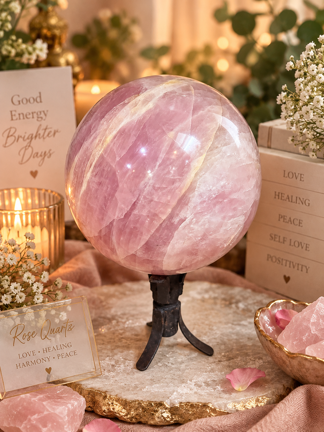 Rose quartz ball