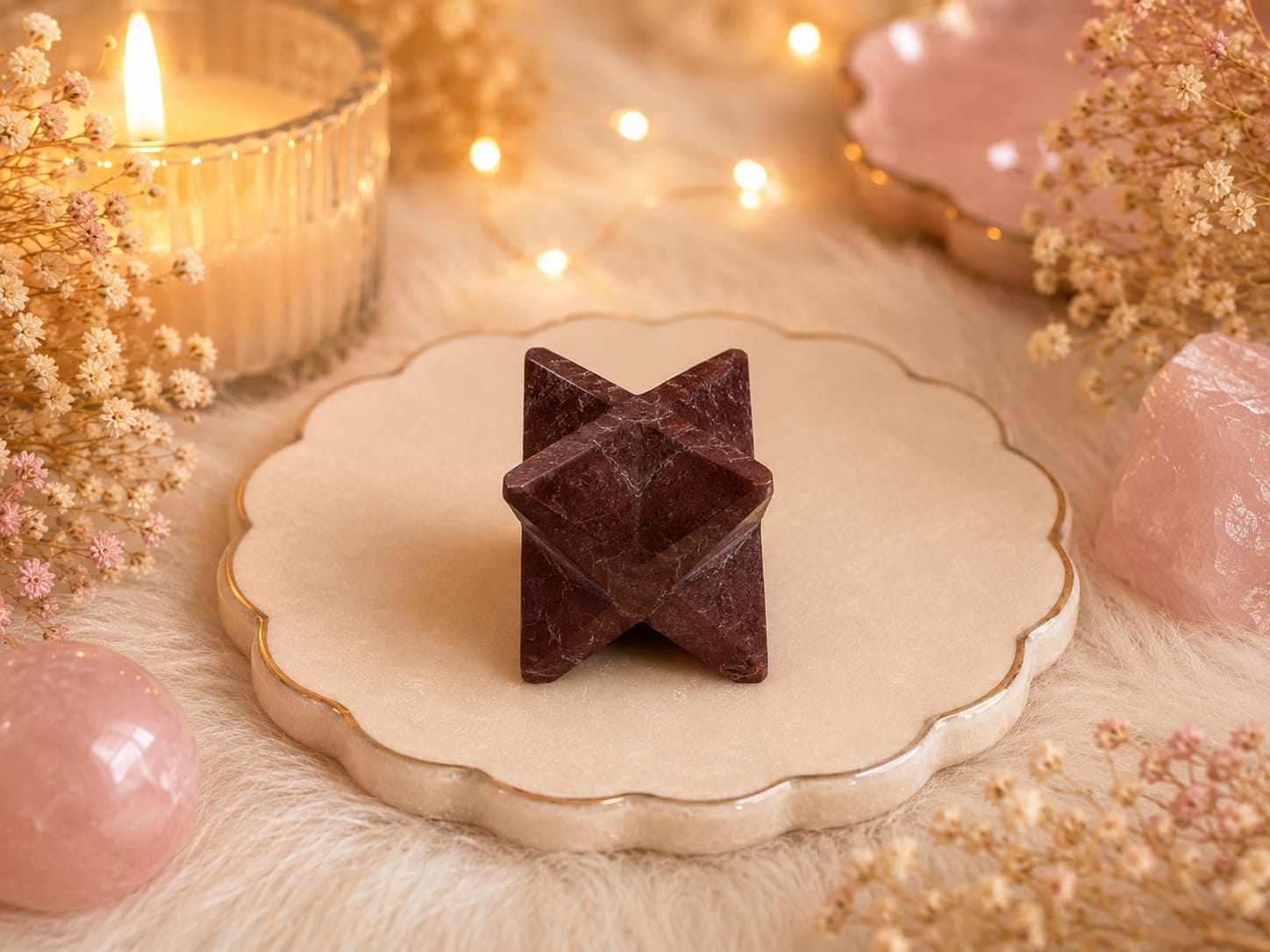 red jasper merkaba (1 inch approx)