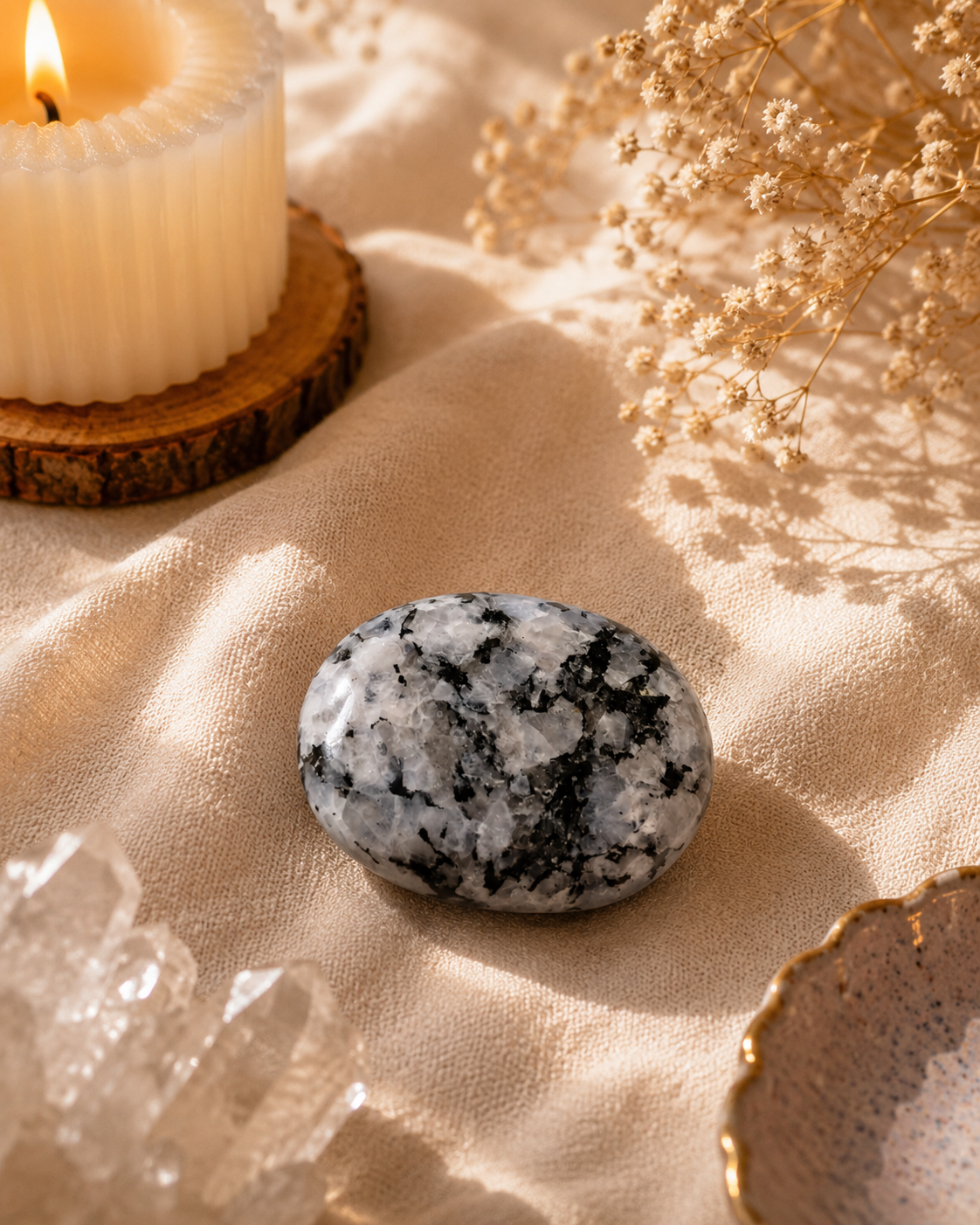Moonstone palm stone (100 to 150gm)
