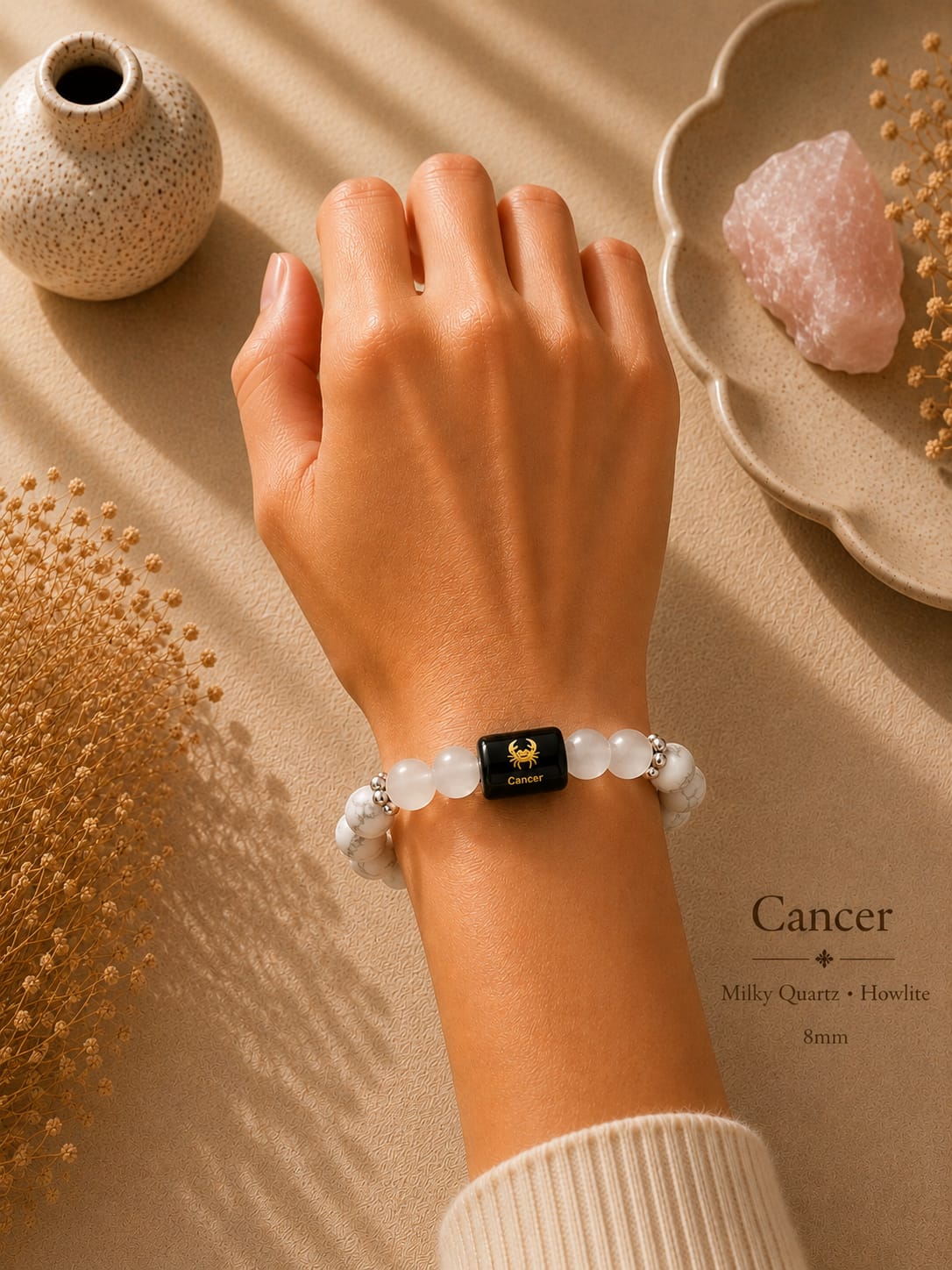Cancer Zodiac Bracelet (कर्क राशि)8MM